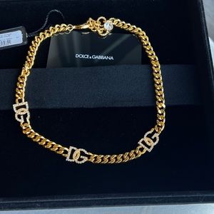 *NEW DOLCE AND GABBANA Link choker with rhinestones and DG logo.